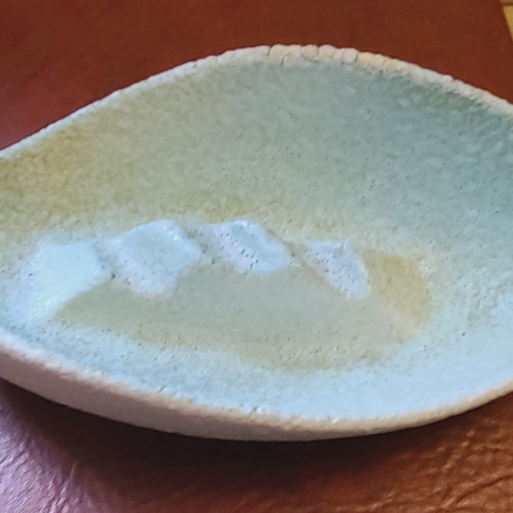 Vintage Aqua Green Stone Ashtray